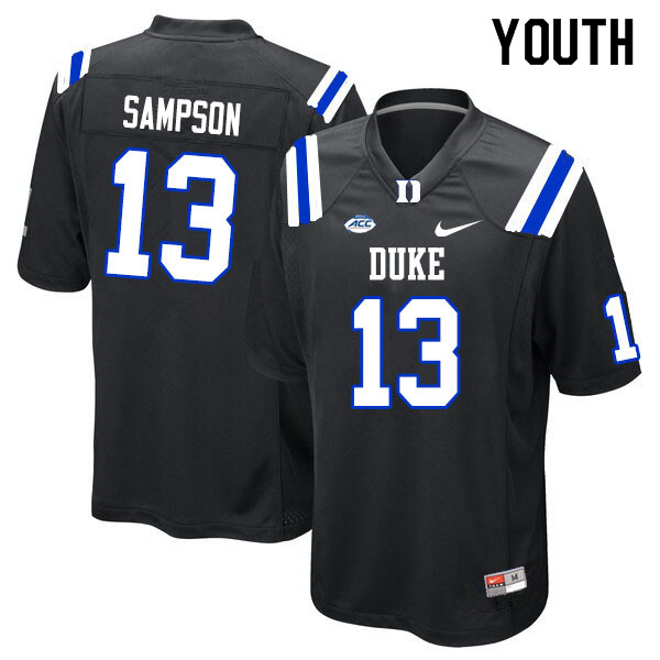 Youth #13 Sayvon Sampson Duke Blue Devils College Football Jerseys Sale-Black